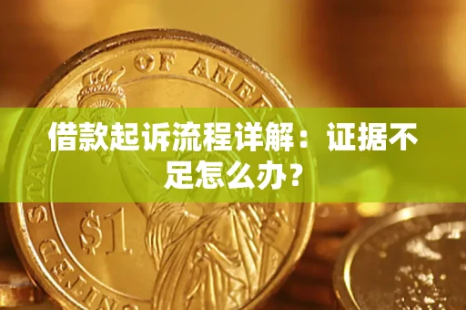 武汉借款起诉流程详解：证据不足怎么办？