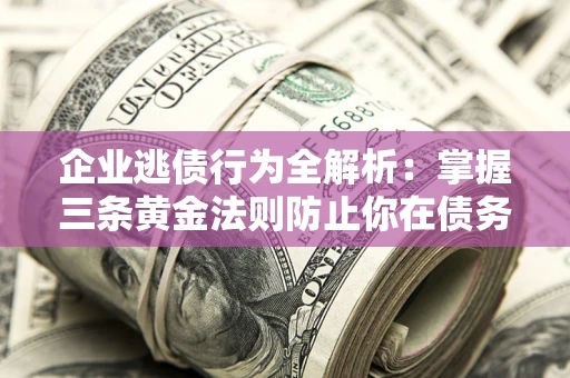 武汉企业逃债行为全解析：掌握三条黄金法则防止你在债务乱局中“踩雷”
